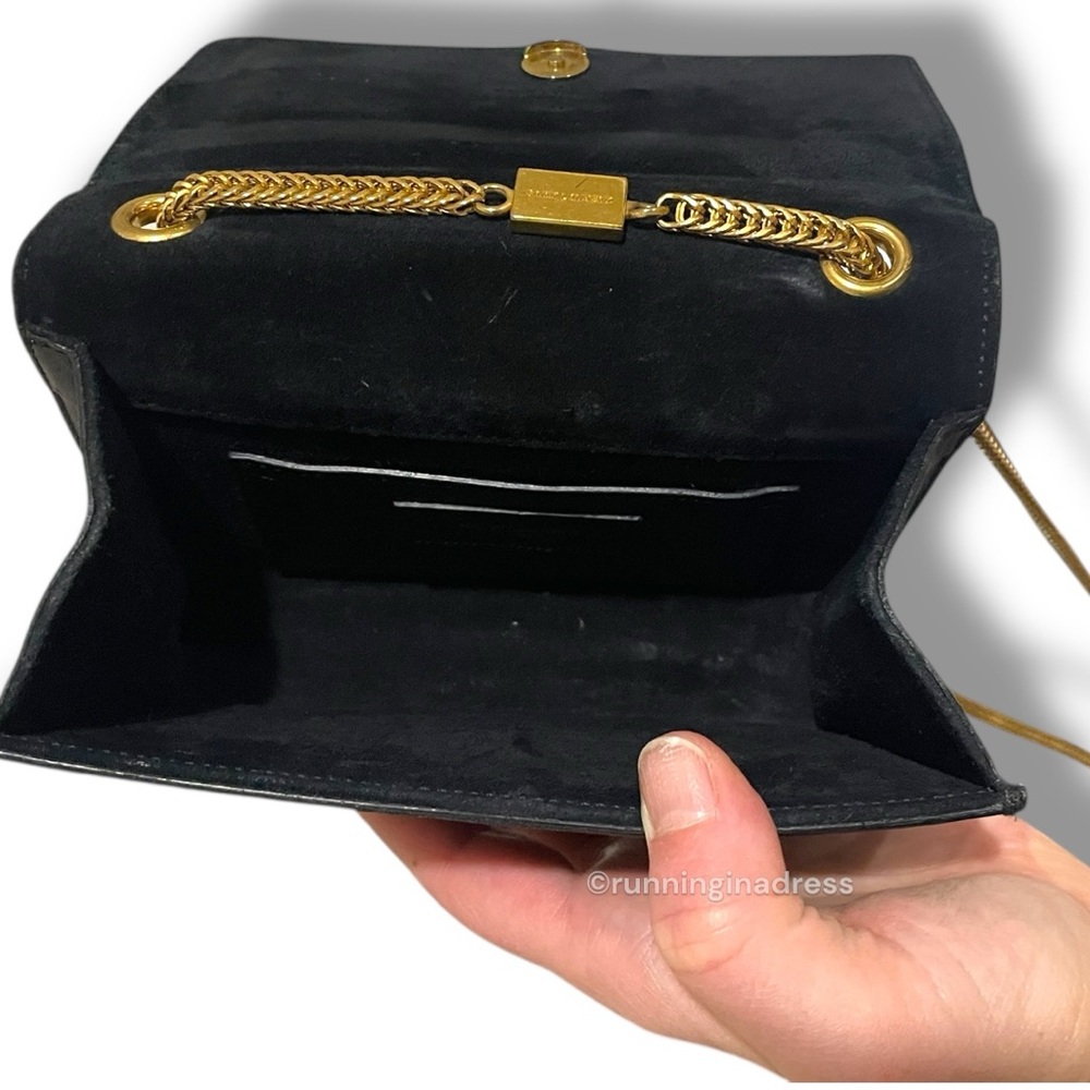 Saint Laurent Kate Tassel Logo Chain Bag In Black Leather With Gold Hardware - Picture 6 of 16